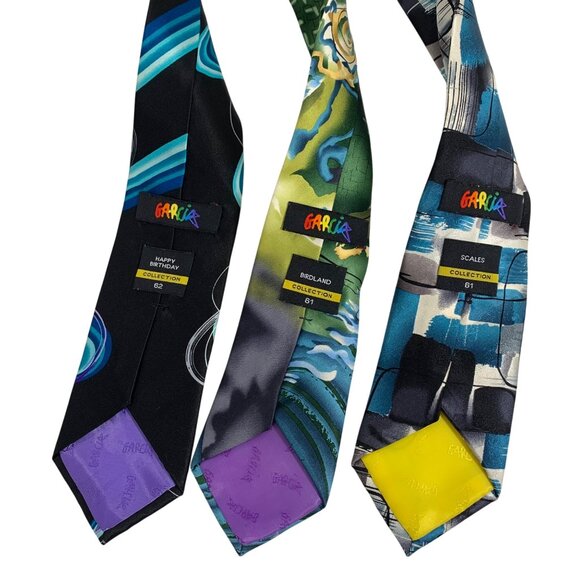 THREE Jerry GARCIA Collection SILK Ties 62 Happy Birthday - 61 Birdland, Scales - Picture 2 of 3